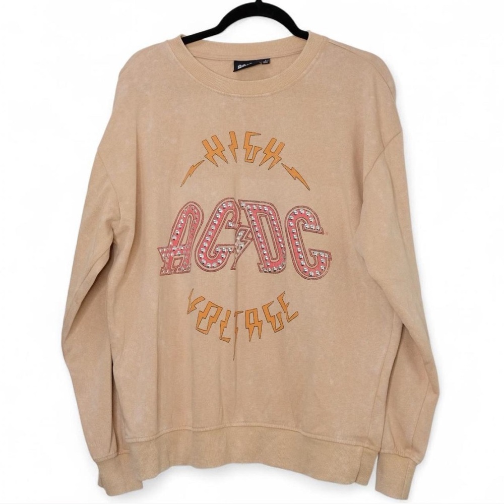 AD/DC Rockband Women's Coral Graphic Sweater